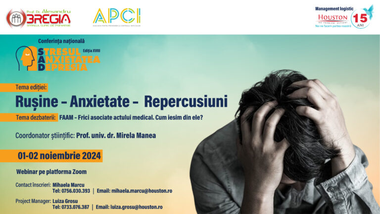 Conferința Stres, Anxietate, Depresie – SAD, ediția a XVIIIa, în zilele de 1 și 2 noiembrie!