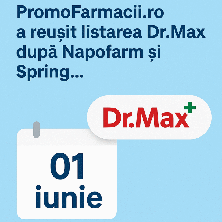 PromoFarmacii.ro adaugă Dr.Max în platformă, la doar 30 de zile de la lansare