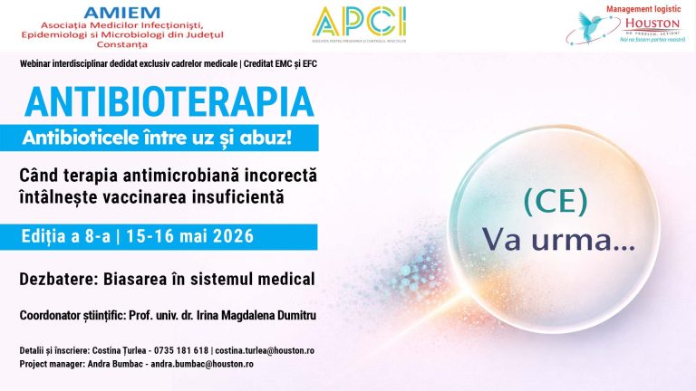 Webinar Antibioterapia – Antibioticele între uz și abuz! – ediția a 8-a